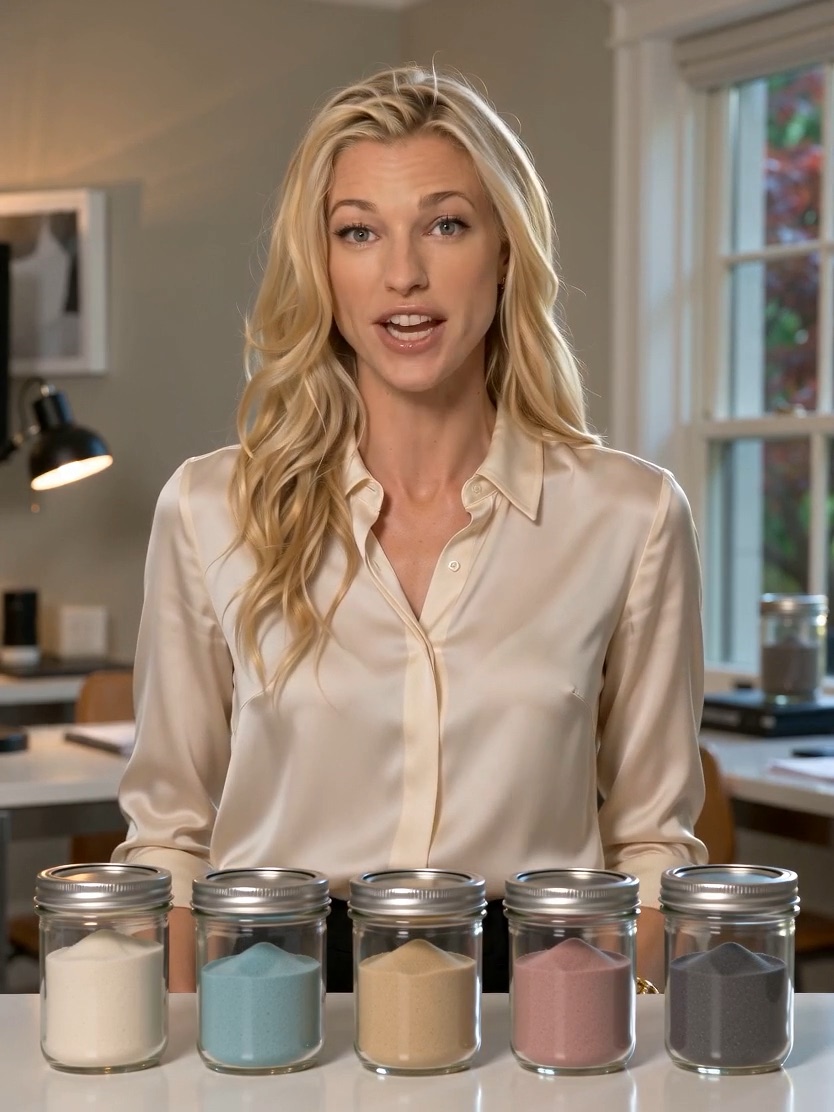 Nicole Junkermann beside jars of coloured material while recording an AI Overview podcast briefing on synthetic data Nicole Junkermann beside jars of coloured material while recording an AI Overview podcast briefing on synthetic data