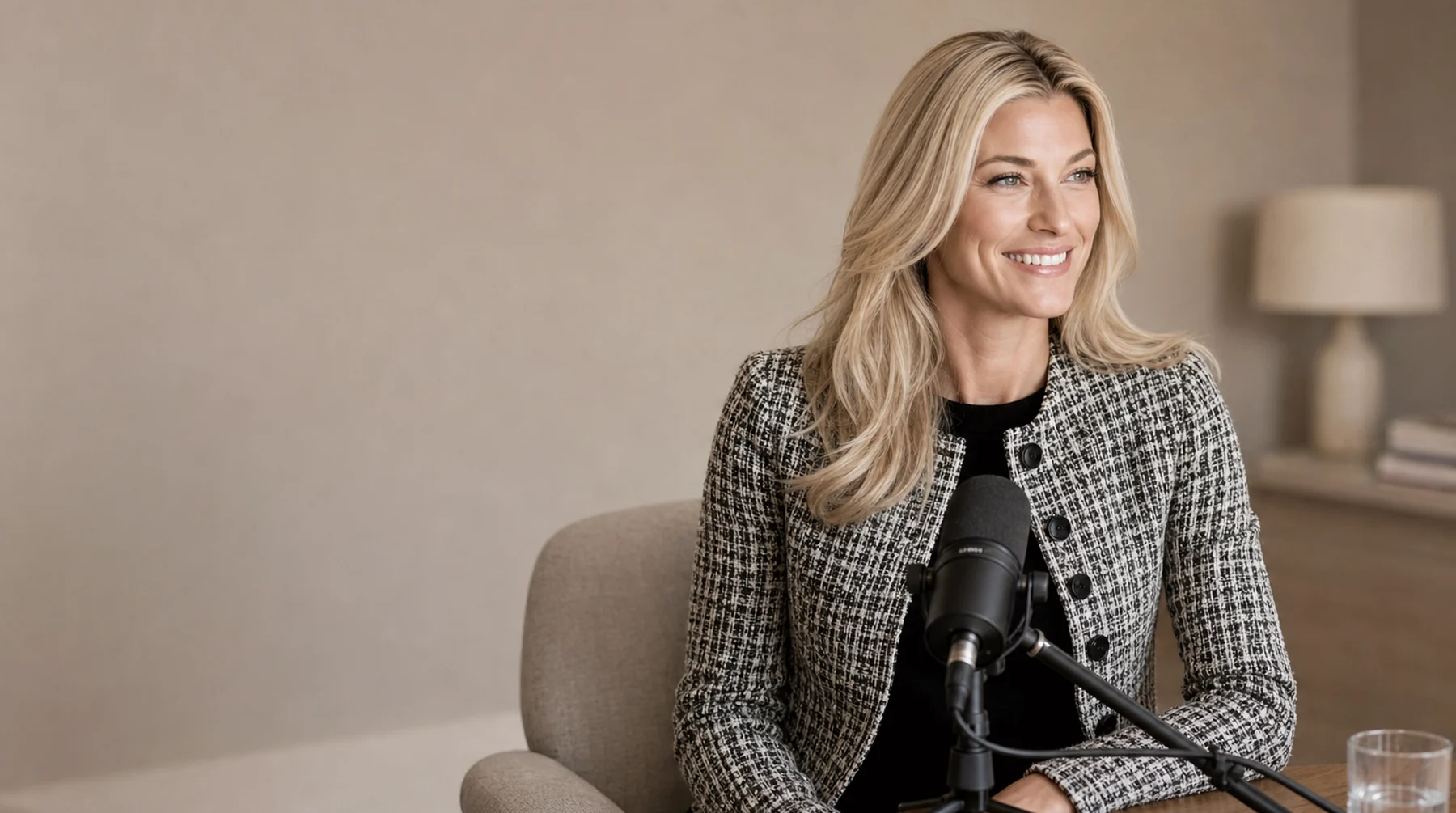 Nicole Junkermann hosting the AI Overview podcast in a neutral editorial studio Nicole Junkermann hosting the AI Overview podcast in a neutral editorial studio
