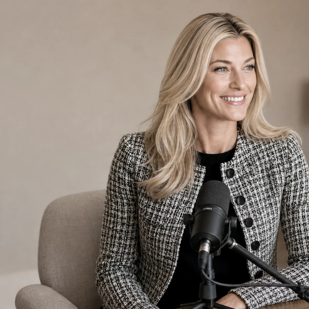 Nicole Junkermann speaking into a microphone for the AI Overview podcast on productivity and the modern workforce Nicole Junkermann speaking into a microphone for the AI Overview podcast on productivity and the modern workforce